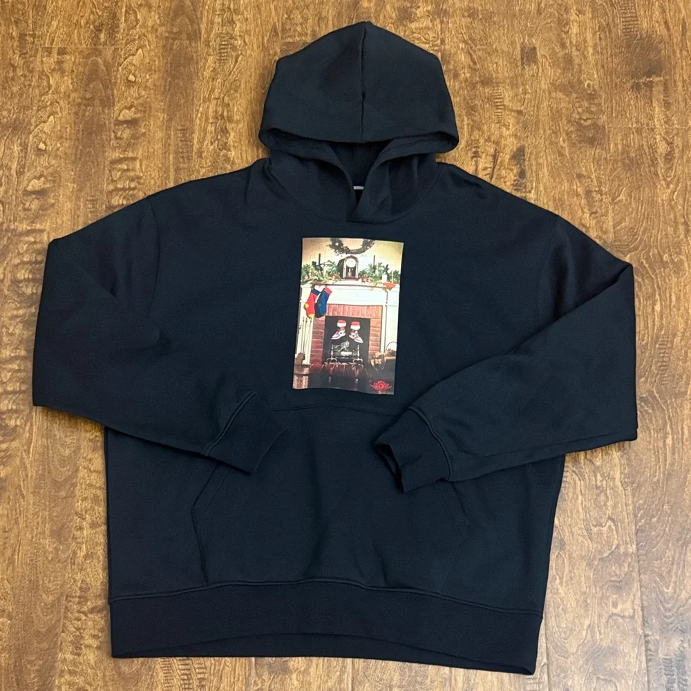Jordan Multi Sport Chimney Black Graphic Hoodie Size L